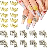 JERCLITY 20pcs Gold Alloy Virgo Zodiac Nail Charms 10pcs Virgo Sign Symbols Nail Charms 10pcs Virgo Constellation Words Nail Charms for Nails(Virgo Dates: August 23 to September 22), JSP434