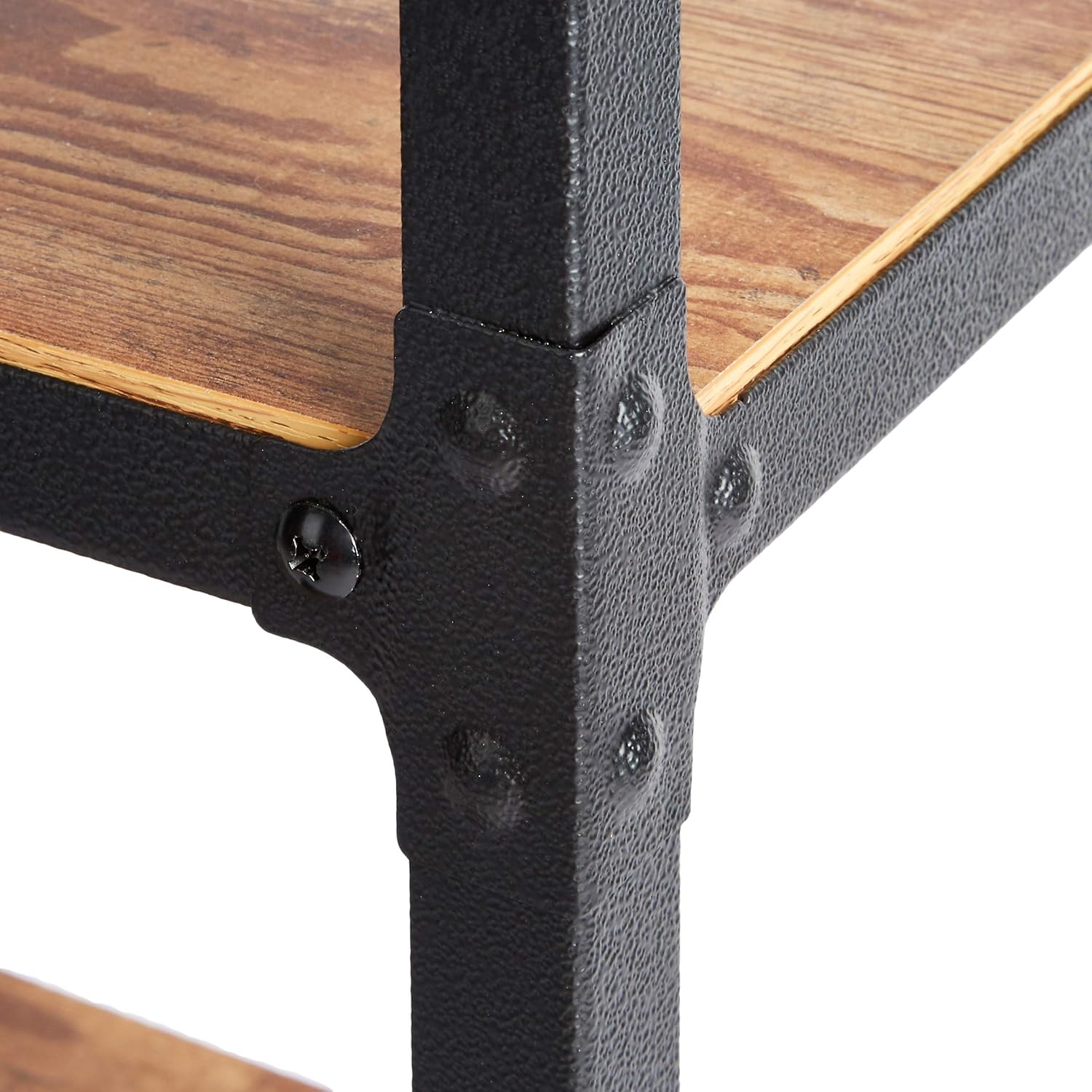  Basics 3-Tier Wood and Metal Utility Cart, Black/Brown: Industrial & Scientific