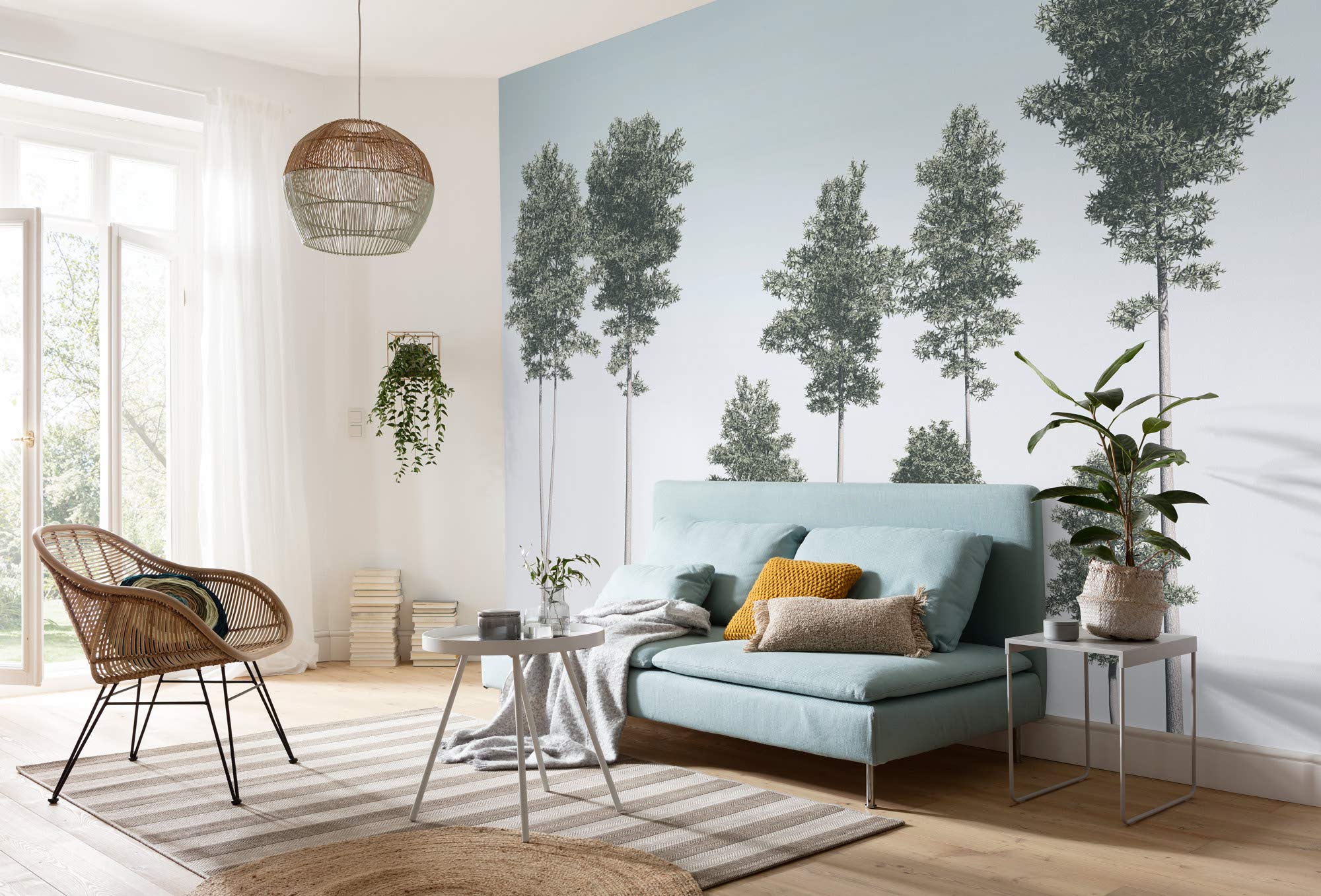 Komar Non-Woven Photo Wallpaper - Pines - Size 400 x 280 cm (Width x Height) - Wall Wallpaper Living Room Bedroom Office Trees Sky Hallway Decoration Wall Picture - R4-040