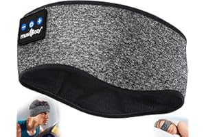 MUSICOZY Bluetooth 5.2 Sleep Headphones, Wireless Headband Earphones Sleeping Mask & Workout Headband for Women Men, Ideal for Running, Travel & Relaxation, Cool Tech Gifts
