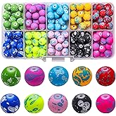 KINGSHINE 200pcs Beads for Jewelry Making, Colorful Glass Beads for Bracelets - 8mm in 10 Colors, Cute Jewelry Making Beads for DIY Charms Bracelet Necklace Earring Supplies