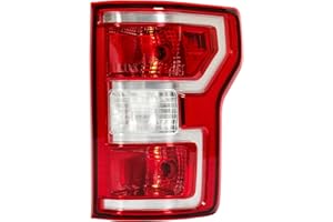 KUAFU Rear Right Tail Light W/Bulbs Compatible with 2018-2020 Ford F-150 Replacement for JL3Z-13404-H Taillight Red Lens Chro