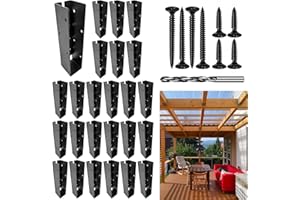DEVALLEY 24pcs 2" x 8" Joist Hanger Brackets,Deck Railing Concealed-Flange Hanger for (Actual:1.5" x 7.5“) Lumber,U-Shaped Jo