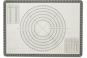 鶹 Basics Nonstick Silicone Pastry Baking Mat with Measurements, BPA-Free, Oven-Safe, Extra Large 71.1cm x 50.8cm