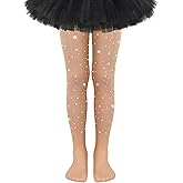 Kids Fishnet Stockings Girls Glitter Tights Toddler Sparkle Tights for Halloween With Rhinestone