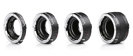 Movo MT-C93 4-teiliges AF Chrome Makro Extender Set für Canon EOS DSLR Kameras mit 12mm, 20mm, 25mm & 36mm Objektiven