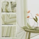 Deconovo Matcha Green Net Curtains Eyelet Voile 2 Panels 55 x 96 Inch view 6