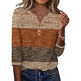 Zeagoo 3/4 Length Sleeve Womens Tops Casual Dressy Summer Blouses Buisness Work Spring Tee Shirts