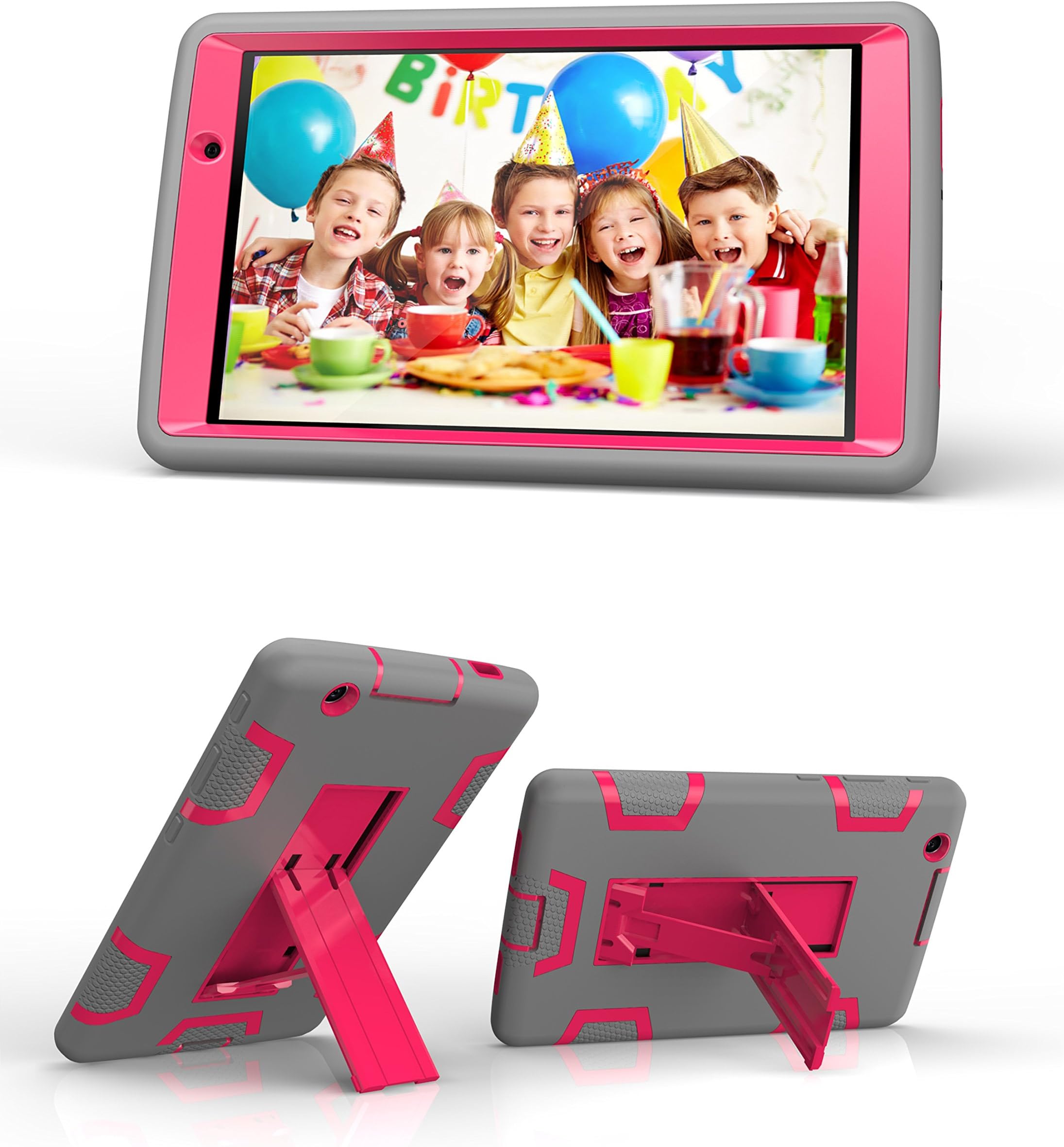 LG G Pad X / Pad III 8.0 Case, SinYong Rugged High Impact Hybrid Drop proof Armor Defender Protection Case Built in Kickstand for LG G Pad X 8.0 V521/G Pad III 8.0 V525 Tablet (grey+rose)