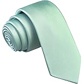 Branduce 2.4"(6cm) Mens Solid Skinny Satin Tie Pure Color Slim Necktie for Business and Wedding