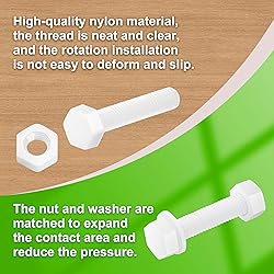 Pzsmocn 150 Pieces/50 Sets M5*25 mm Plastic White