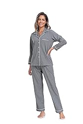 COLORFULLEAF Women's 100% Cotton Long Sleeve Pajama