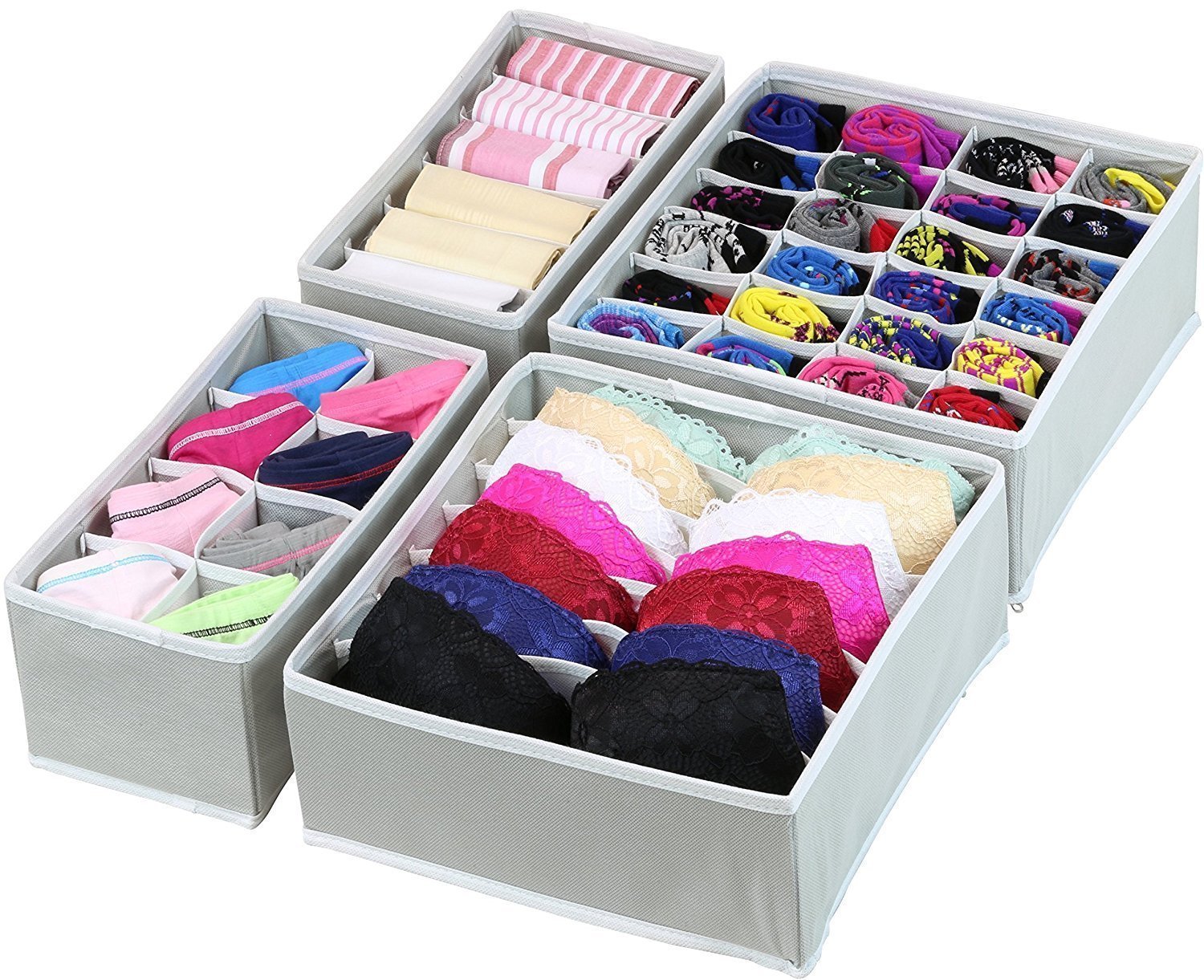 The Creative India Set Of 4 Foldable Drawer Dividers Storage
