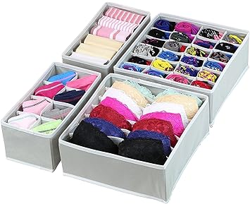 The Creative India Set Of 4 Foldable Drawer Dividers Storage