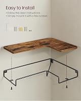 VASAGLE Floating Shelves Set of 3 L-Shaped Corner Wall Shelves Rustic Brown view 6