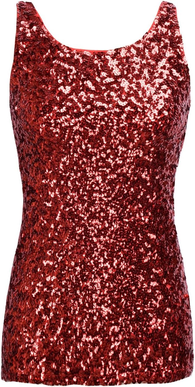 kayamiya Women's 1920S Style Glitter Sequined Vest Tank Tops
