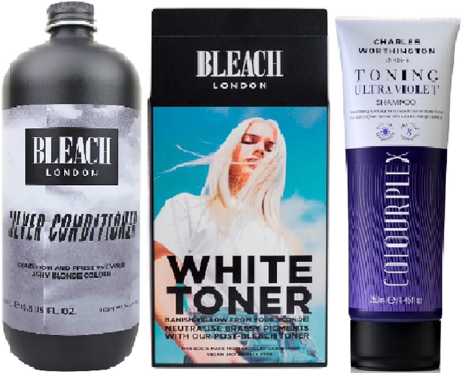 3 Pack Bleach London Silver Conditioner X 500ml Bleach London