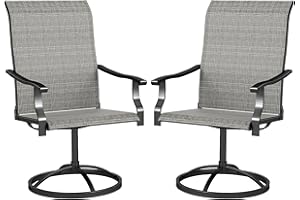 Outsunny Patio Swivel Dining Chairs Set of 2, High Back Outdoor Chairs with All Weather Mesh Fabric and Metal Frame for Deck,