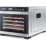 COSORI Premium Food Dehydrator (50 Recipes) for Jerky Meat Herbs Fruit, Dryer Machine with Digital Temperature, 6 Stainless S