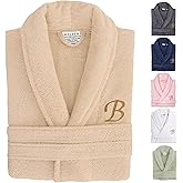 KHALPERA Aristocrat Custom Embroidered 100% Turkish Cotton Bathrobe –Personalized Robe, Soft Terry Cloth Unisex Bathrobe
