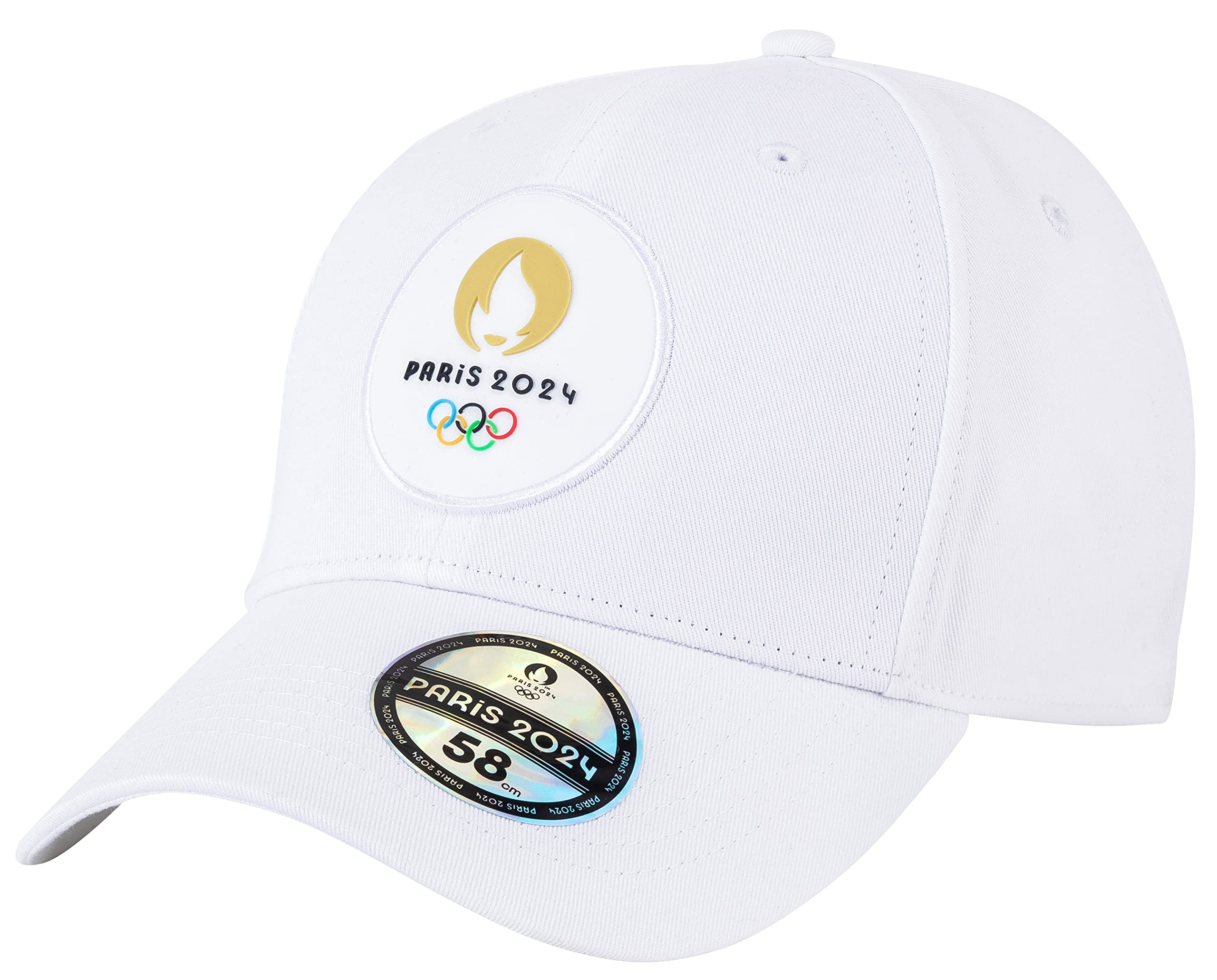 PARIS 2024 JO Official Collection Olympic Games Cap - Adjustable Size, White, One Size
