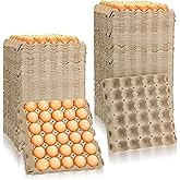 Economy Egg Cartons Bulk - 30 Cell Pulp Fiber Egg Flats for Chickens &amp; Ducks - Reusable Stackable Cardboard Tray for Home Storing &amp; Packing (130)