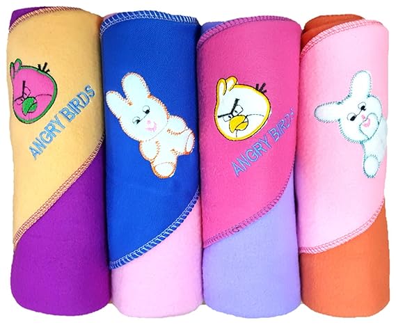 Brandonn Premium Quality Rainbow A/C Baby Blanket Cum Baby Wrapper (Multicolor, Pack of 4, 4 Pieces)