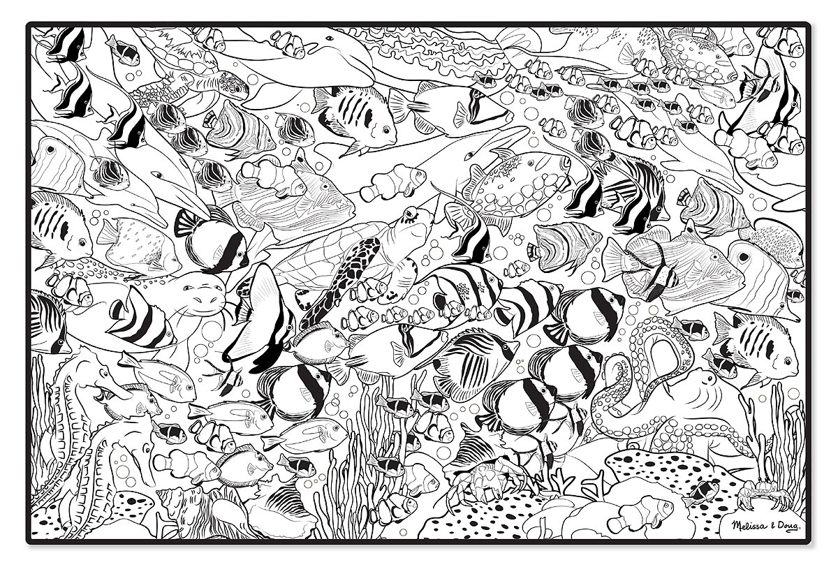 Amazon Melissa & Doug Jumbo Color In Poster Tropical Sea Life Melissa & Doug Toys & Games