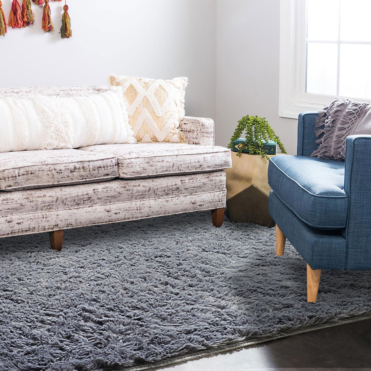 Supmaker Non-Slip Soft Area Rugs for all Seasons and any Style of Home, Great Decorative Rug / Carpet for Home Decorate, Children Play, Women yoga etc. (Color: Gray)