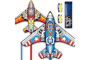 Doinfly Kite for Ages 8-12, Easy to Fly and Assemble Fighter Plane Kites for Beginner, Single Line String Professional Kite for Beach and Outdoor Activity (Fighter Plane Kites Set)