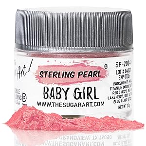 The Sugar Art - Sterling Pearl - Edible Shimmer Powder For Decorating Cakes, Cupcakes, Cake Pops, & More - Dust on Shine & Luster to Sweets - Kosher, Food-Grade Coloring - Baby Girl - 2.5 grams