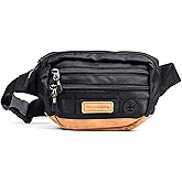 Wilderdog Utility Fanny Pack stores Treats, Balls, Keys in 3 Pockets with adjustable strap and Poop Bag dispenser (Black)