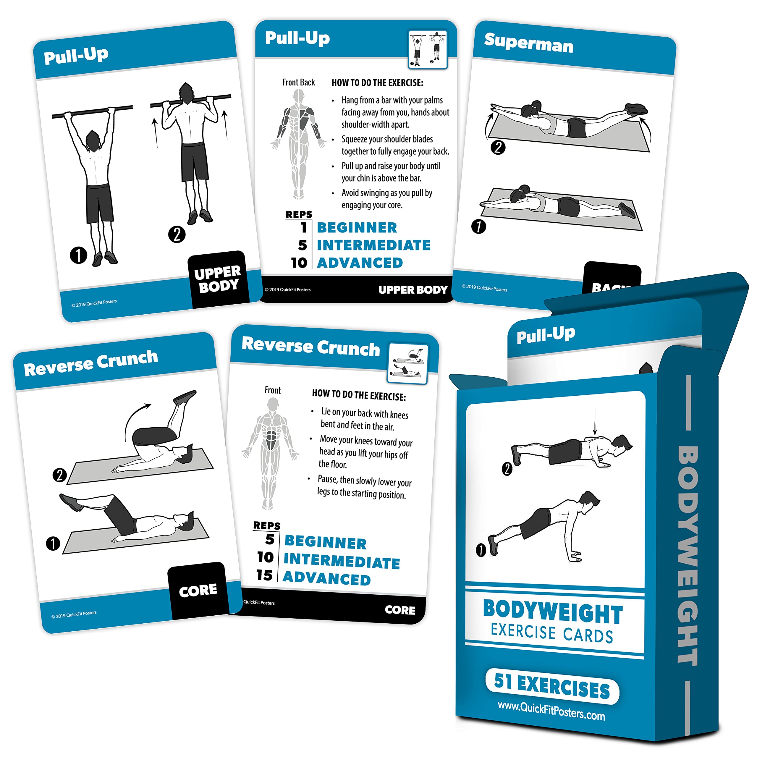Palace Learning Bodyweight Exercise Cards - Fitness Playing Cards with Over 50 Body Weight Workouts - 2.5" x 3.5" (Standard Playing Card Size)