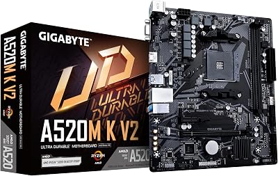 Gigabyte A520M K V2 Motherboard AMD Ryzen 5000 AM4 DDR4 5100MHz PCIe Gen3 M.2