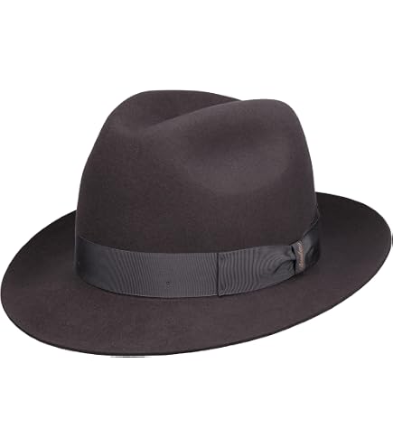 Borsalino Marrone Hat Women/Men Brown 7 3/8 at Amazon Men's