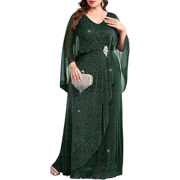 R&M Richards Women's Elegant Lace Poncho Dress W/Sequin Embellishments &  Side Slit for Wedding Guest, Cocktail Attire at Amazon Women's Clothing  store