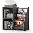 Record Player Stand,Turntable Stand with Vinyl Record Storage,Record Player Table with Vinyl Display Holder Shelf,Record Player Cabinet with 220 Albums Organizer,Media Console Cabinet for Stereo Audio