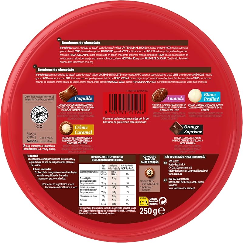 Caja Roja Bombones Leche 250g