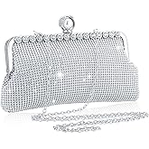 Clutch Purse Evening Bag Women Rhinestone Glitter Handbag Double Sided with Chain Crossbody Purse Shoulder for Wedding Party