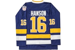 YWIES Hanson Brothers Steve Charlestown Chiefs Slap Shot White Moive Hockey Jersey Stitched Letters and Numbers S-XXXL