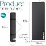 Core Balance TPE Gymnastics & Pilates Mat 183x65x0.6cm Jet Black Carry Strap view 6