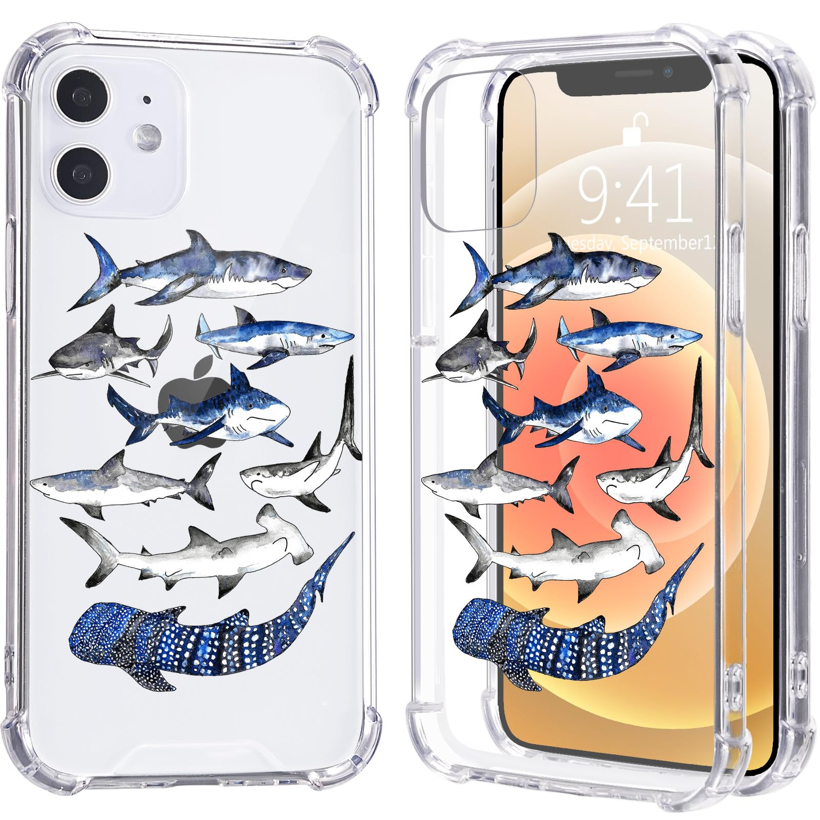 LuGeKe Cool Shark Print Case for iPhone 11