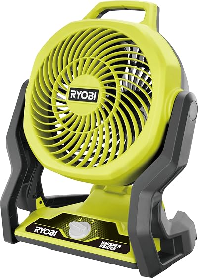 RYOBI RF18-0 18V ONE+ Cordless 3-Speed Whisper Fan Bare Tool Hyper Green