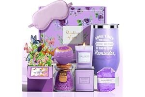 JOYVELLA Birthday Gift for Women Spa Gift Set - Unique Get Well Soon Gifts for Women, Relaxing Self Care Package for Her, Christmas Stocking Stuffers Gifts for Mom, Wife, Sister, Friend(Lavender)