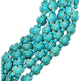 110PCS Turquoise Turtle Beads, Blue Turtle Charms, Synthetic Turquoise Gemstone Beads, Cute Animal Beads Charms Bulk for Bracelets Necklace Lanyard Pendants Jewelry Making DIY Handicrafts