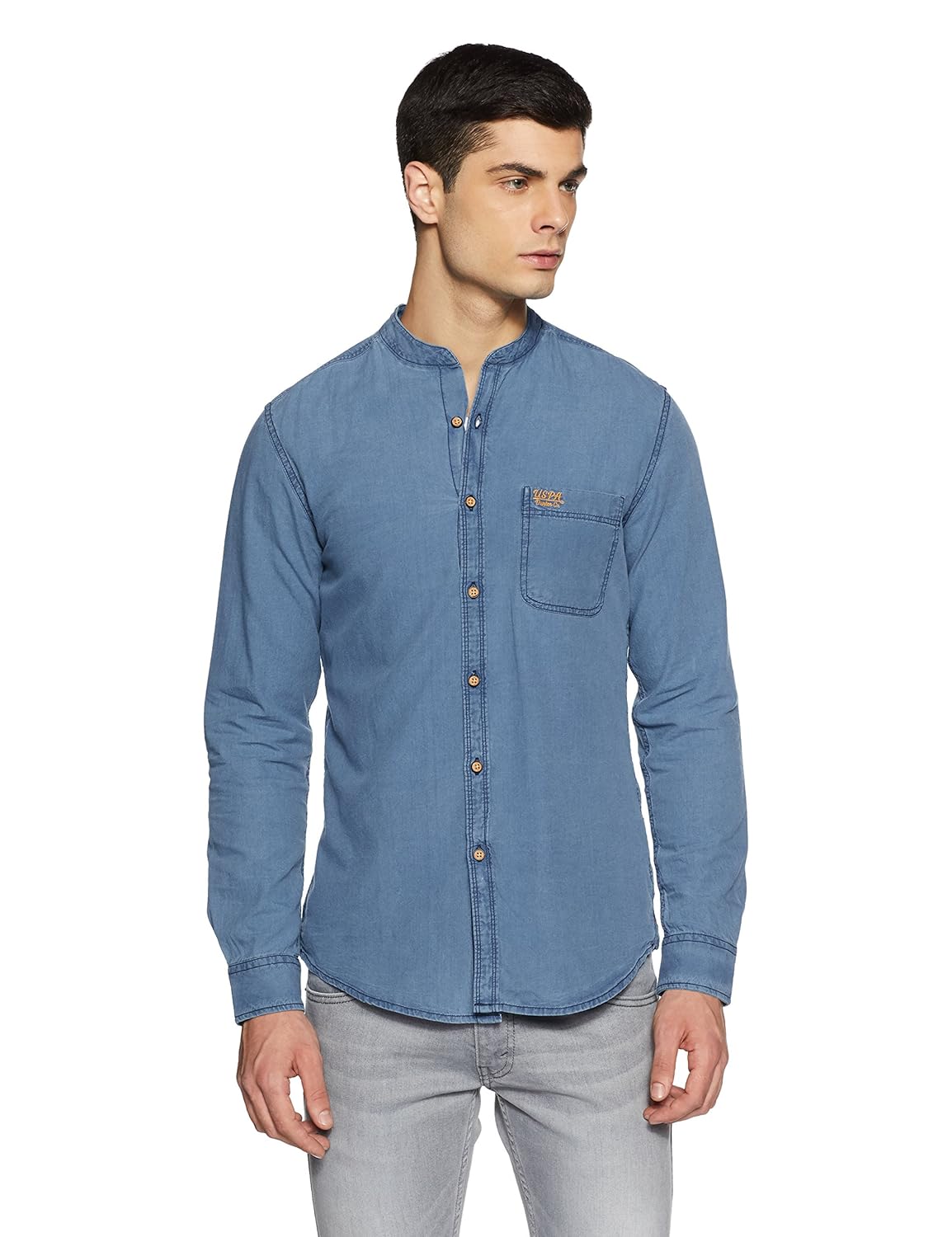 us polo association men's solid regular fit casual shirt