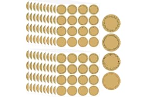 320pcs 2" Kraft Label Stickers for Jars and Lids, 4 Different Designs, Pantry Labels for Baked Packaging, Cookie Bags, Mason 