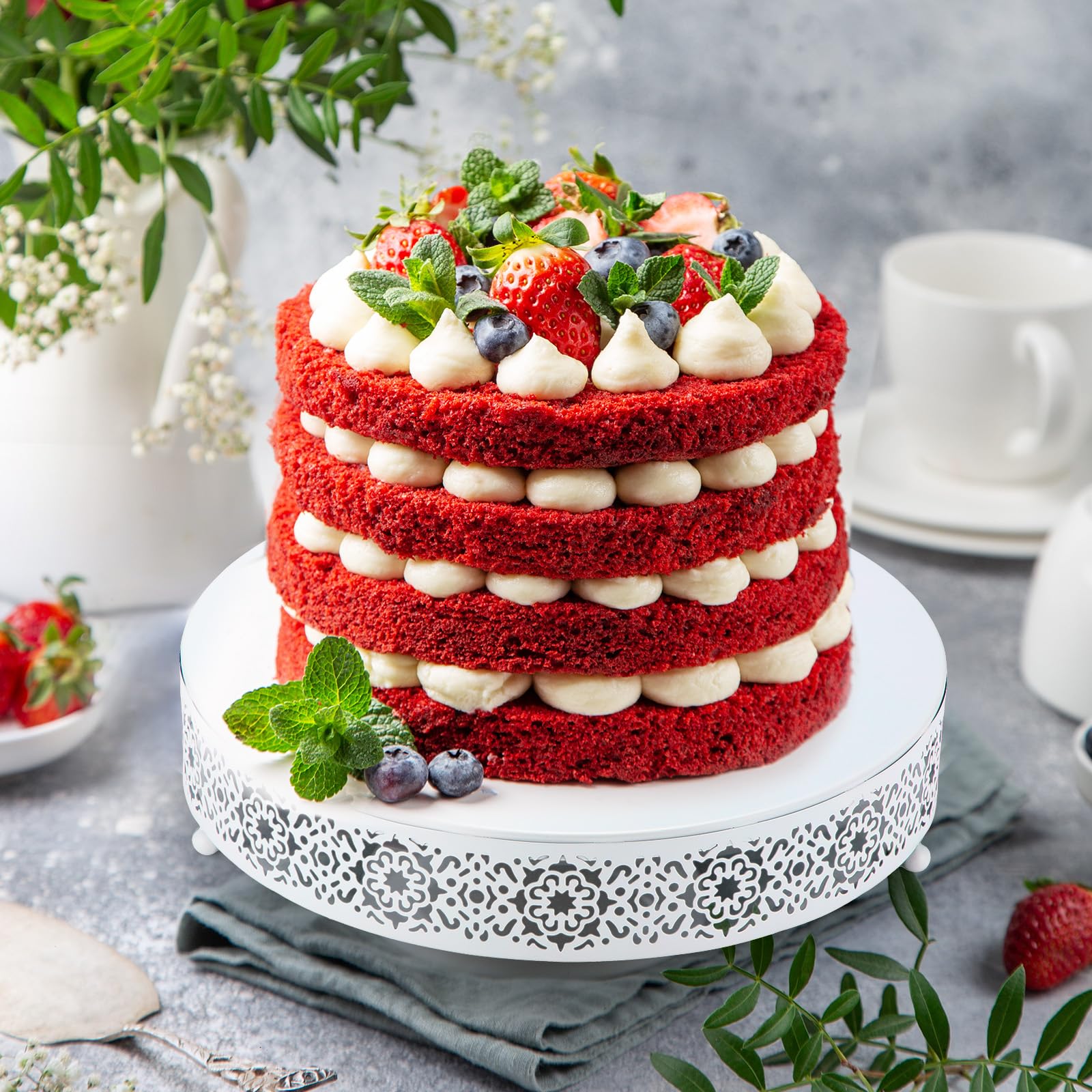 Hedue 3-Piece Cake Stand Set, Round Etal Cake Stands, Dessert Cupcake Pastry Candy Display - View #5