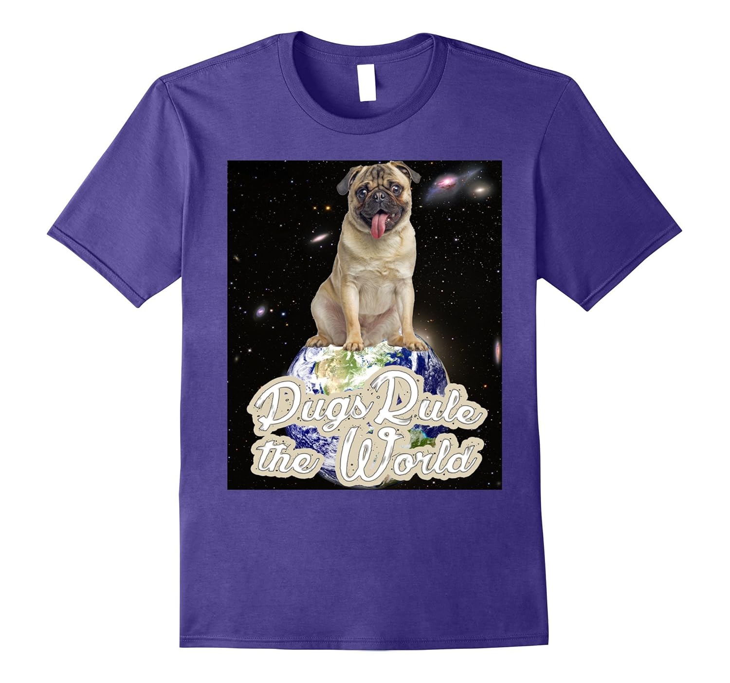 Funny Pug Shirt Pugs Rule The World Dog Shirt Space Shirt-ANZ