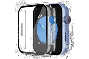 Misxi [2 Pack] Waterproof Hard Case with Tempered Glass Compatible with Apple Watch SE 3 (2025) SE 2 SE Series 6 Series 5 Ser